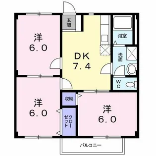 ニューシティ塩田町B【1階】の間取り