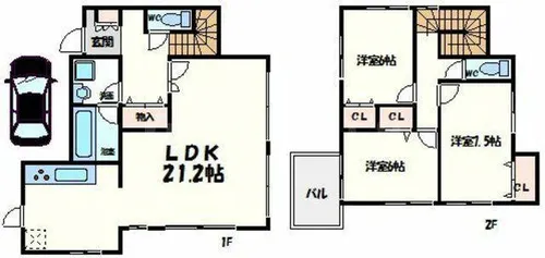 大阪府吹田市佐井寺3丁目【一戸建】の間取り