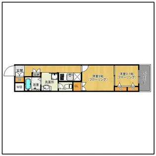 エンクレスト渡辺通II【303号室】の間取り