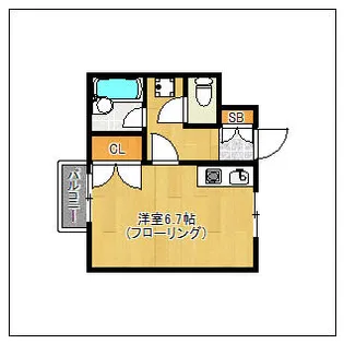 ホリデンハイツ西新【305号室】の間取り