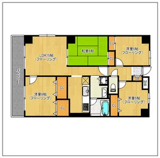 ゴルフォ六本松【403号室】の間取り