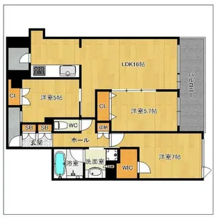パークスクエア春日原【205号室】の間取り