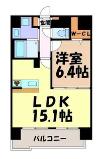 リバーコート砂田橋Ⅰ【6階】の間取り