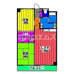 サンコーポ三筑【5階】の間取り
