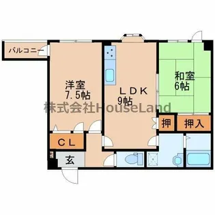 シャンティイ田中町【6階】の間取り