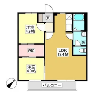 フォーレス西田B棟【2階】の間取り