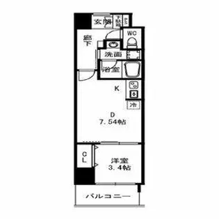 リブネスコート江坂II【6階】の間取り