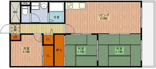 サンプラザ新石切【3階】の間取り