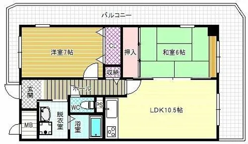 新栄プロパティー柏原【6階】の間取り