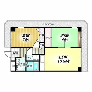 新栄プロパティー柏原【6階】の間取り