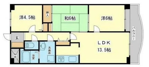 グラースガーデン今宿【5階】の間取り