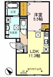 ラフィーネ亀山【1階】の間取り