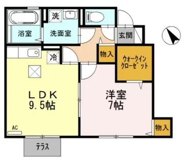 リバーハイツ東堀【1階】の間取り