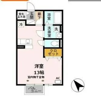 クレインウッド恵美酒 B棟【2階】の間取り