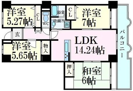 シャトーブランシェ【7階】の間取り