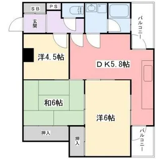 インタービレッジ北今宿(旧ANGELO北今宿)【2階】の間取り