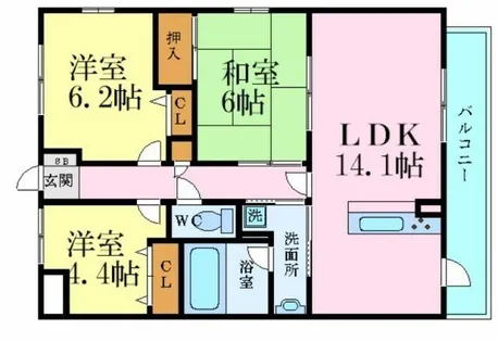シャトー北条【4階】の間取り