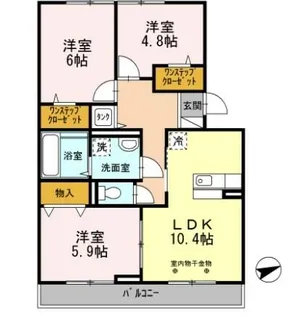 セジュールアカネ B棟【2階】の間取り
