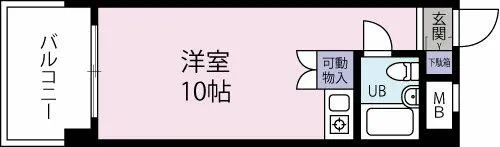 ホワイトパレス北九大前【4階】の間取り