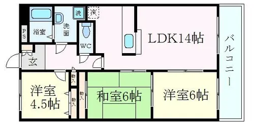 ハーモニー三幸I【5階】の間取り
