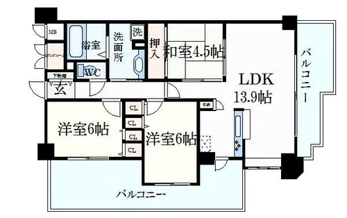 ドルチェグラン姫路駅前【6階】の間取り