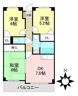 グランドール【102号室】の間取り