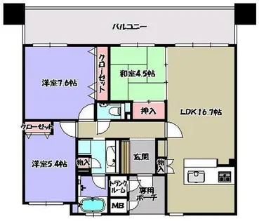 グラジオ城陽ロマネスク【7階】の間取り