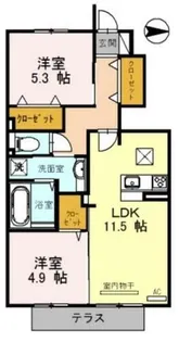 ローヤルヴィラ勝原【1階】の間取り