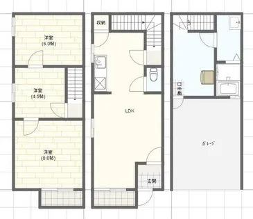 兵庫県姫路市砥堀【テラスハウス】の間取り