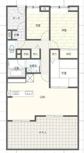 パレ・ロワイヤル田寺東ウエストコート【1階】の間取り