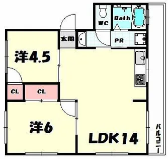 グリーンヒル山本通【2階】の間取り