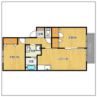 ルミナス筑紫野B棟【202号室】の間取り