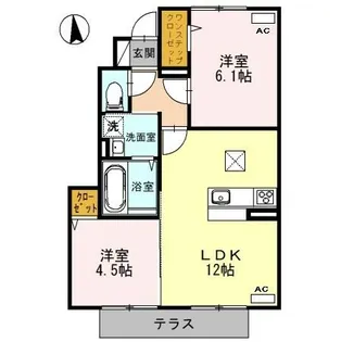 エコールKⅡ【1階】の間取り
