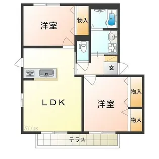DAIKENN浜寺南町 F棟【1階】の間取り
