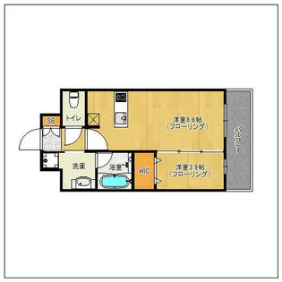 1LDKの間取り画像