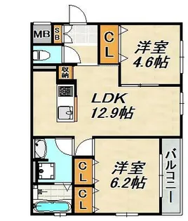 ブル・マリーノ衣掛【1階】の間取り