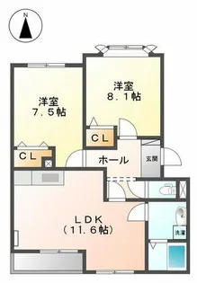 ベル ウッドⅡ【2階】の間取り