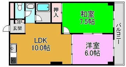 レジデンス藤戸【2階】の間取り