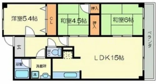 大阪府吹田市五月が丘北【マンション】の間取り