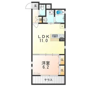 フェリシテ ノースヒルズビス【1階】の間取り