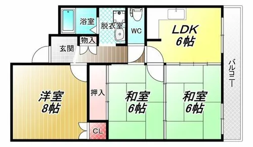 ビューハイム茶の木【3階】の間取り