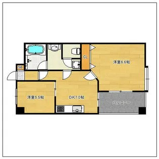 ウエルス唐原【203号室】の間取り