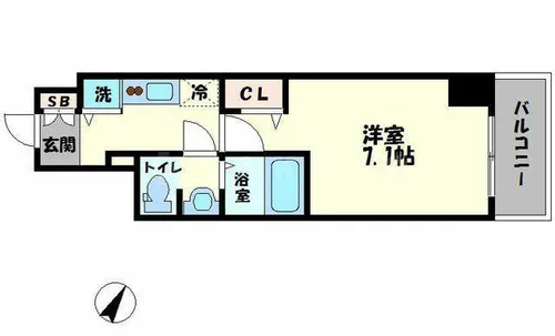 大阪府大阪市北区西天満1丁目【マンション】の間取り