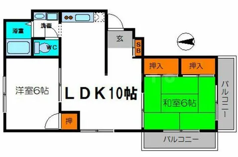 マンション翠【2階】の間取り