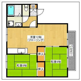 セジュール南片江【A201号室】の間取り