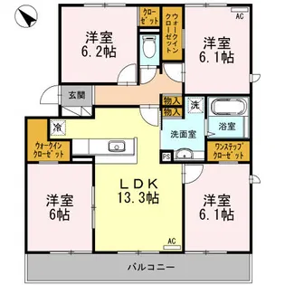 イストワール寺塚【3階】の間取り