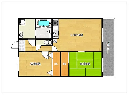 朱雀大路21【3階】の間取り
