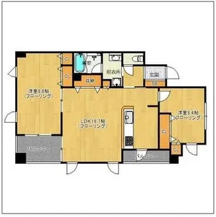 マジェスティ大濠【502号室】の間取り