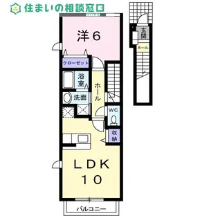 愛知県岡崎市赤渋町字道本【アパート】の間取り