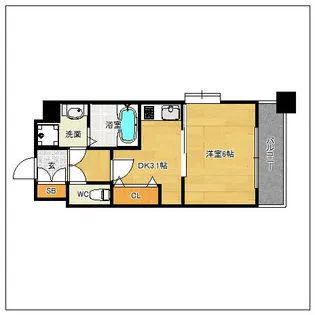 ツインズ博多S【904号室】の間取り